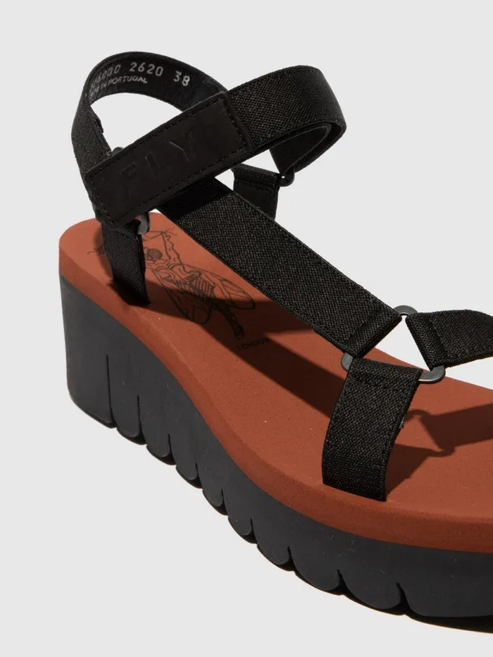 Velcro Sandals YEFA726FLY CUPIDO BLACK BRICK Women Fly London Sandals