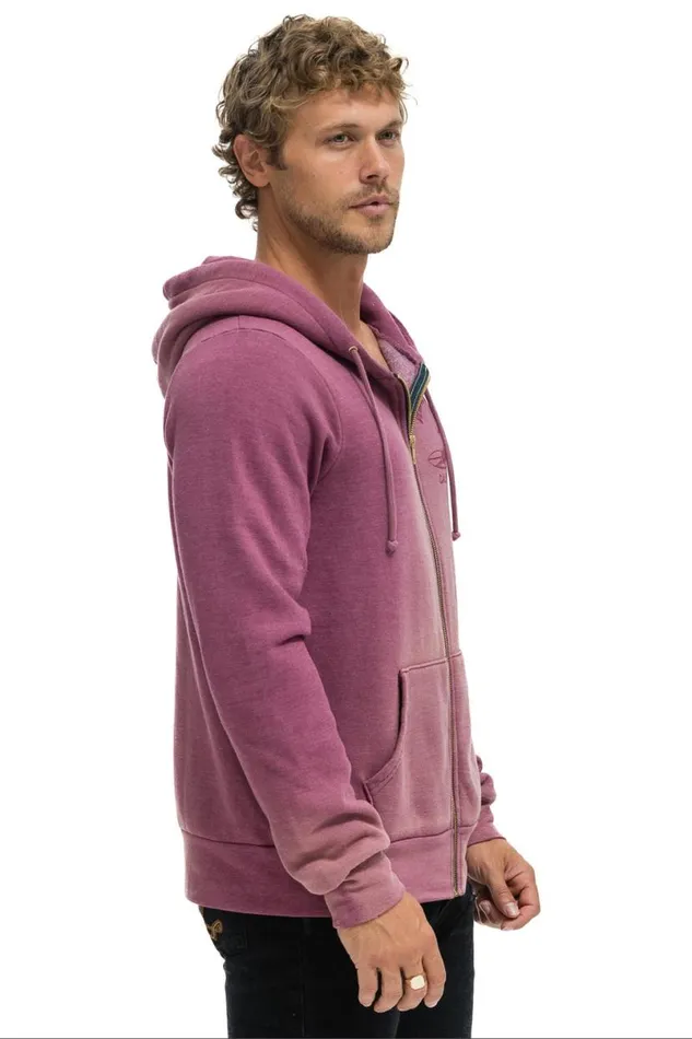 Venice Surfer Zip Hoodie 8211 Faded Berry WomenMen Aviator Nation Hoodies
