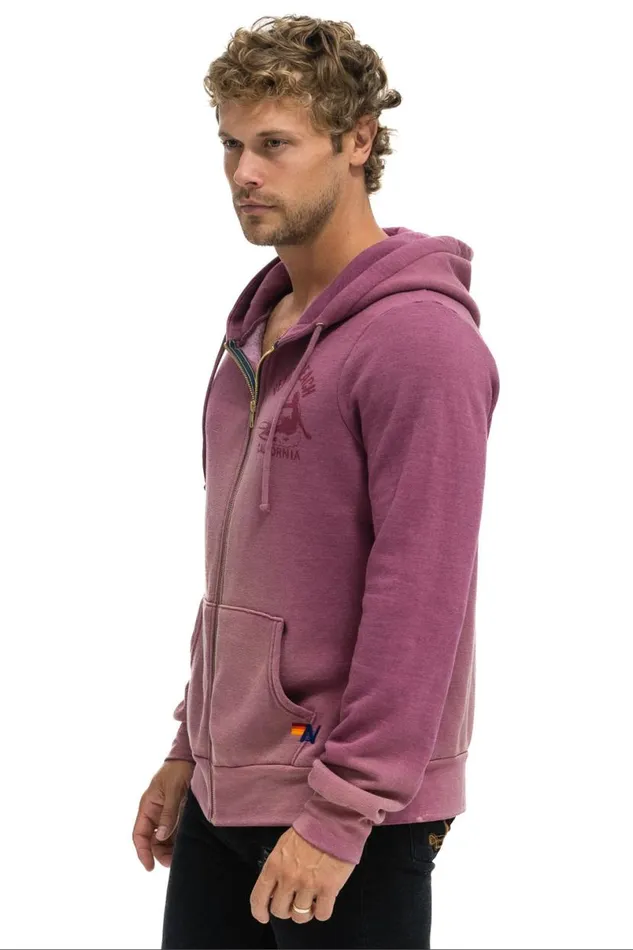 Venice Surfer Zip Hoodie 8211 Faded Berry WomenMen Aviator Nation Hoodies