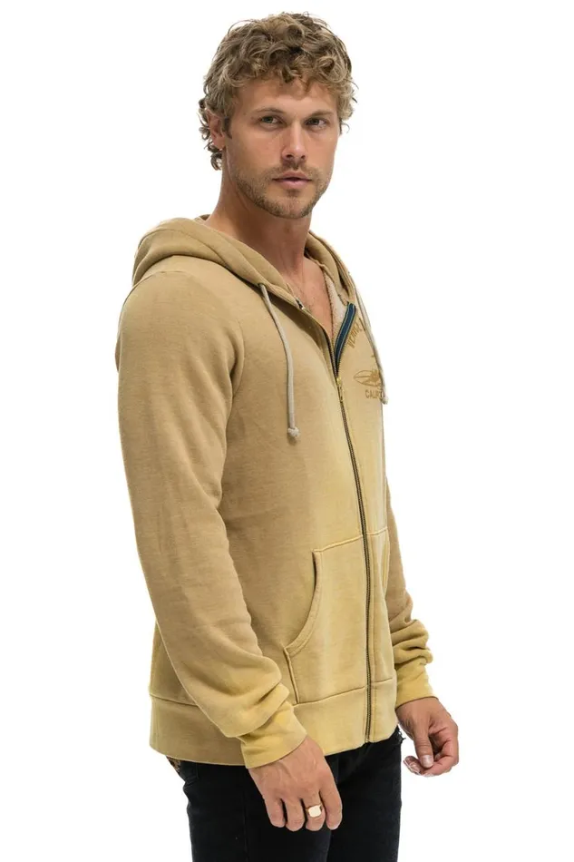 Venice Surfer Zip Hoodie 8211 Faded Tan WomenMen Aviator Nation Hoodies