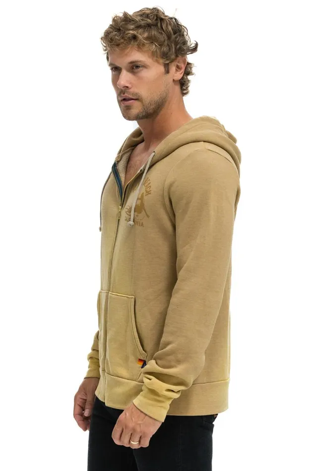 Venice Surfer Zip Hoodie 8211 Faded Tan WomenMen Aviator Nation Hoodies