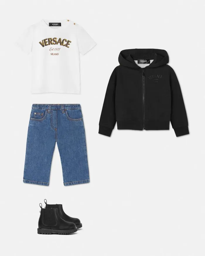 Versace Wild Stamp Baby TShirt White Children Versace Clothing