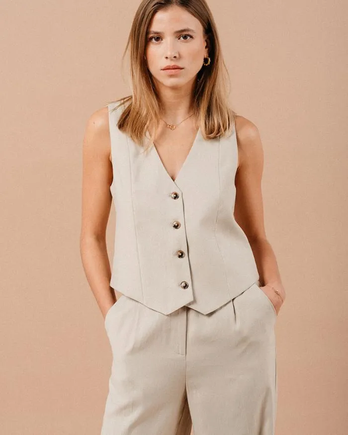 VEST BEIGE MATHIEU Shop Grace and Mila Waistcoats