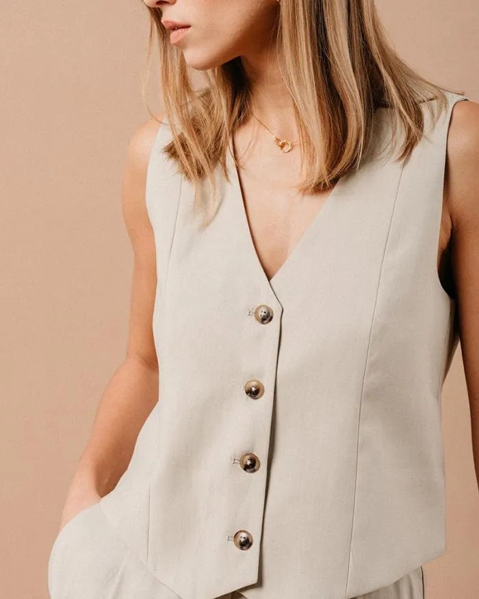 VEST BEIGE MATHIEU Shop Grace and Mila Waistcoats