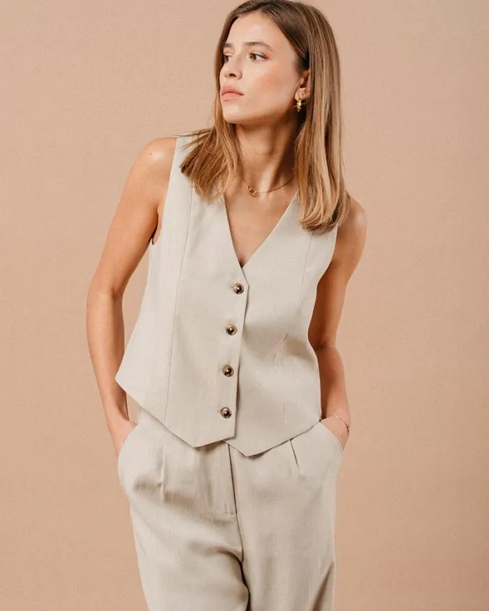 VEST BEIGE MATHIEU Shop Grace and Mila Waistcoats