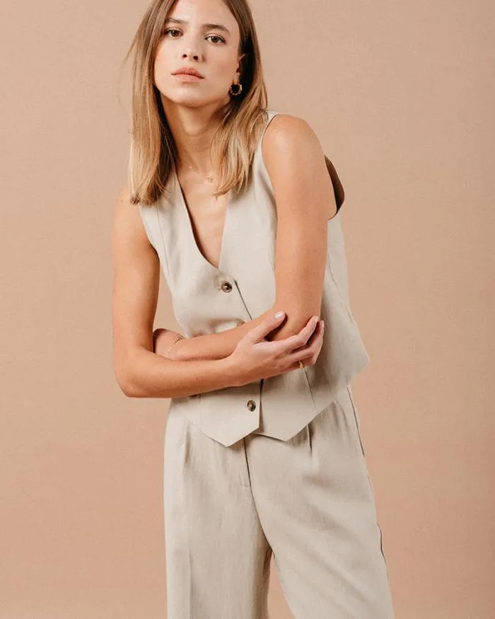 VEST BEIGE MATHIEU Shop Grace and Mila Waistcoats