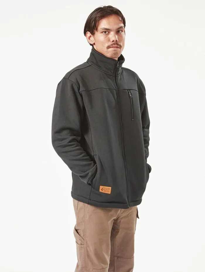 Volcom Workwear Bonded Fleece 8211 Black Mens Volcom Hoodies and Sweatshirts
