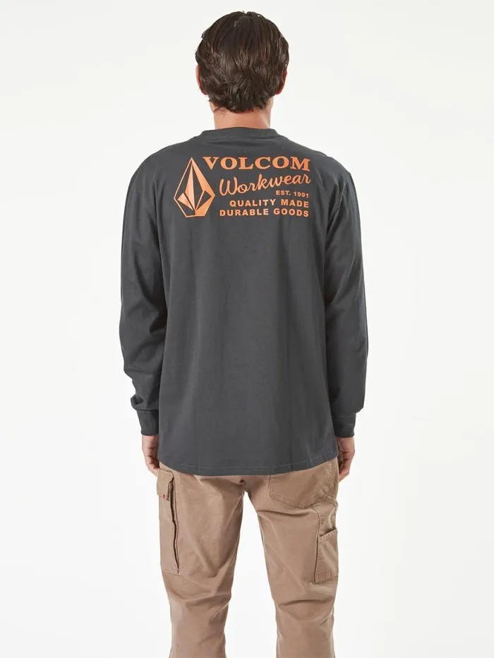 Volcom Workwear Long Sleeve Shirt 8211 Black Mens Volcom TShirts and Tanks