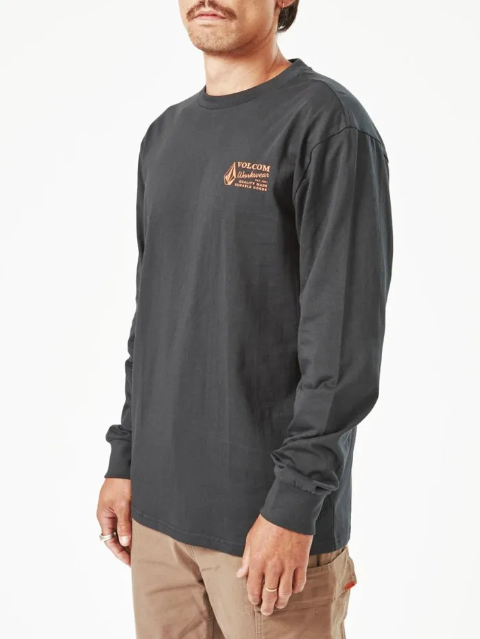 Volcom Workwear Long Sleeve Shirt 8211 Black Mens Volcom TShirts and Tanks