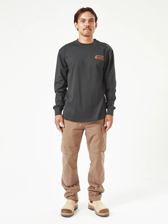 Volcom Workwear Long Sleeve Shirt 8211 Black Mens Volcom TShirts and Tanks