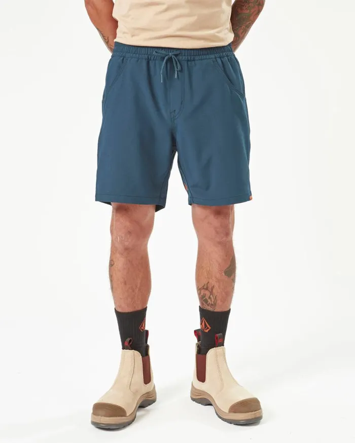 Volcom Workwear Slab Elastic Waist Hybrid Shorts 8211 Navy Mens Volcom Shorts