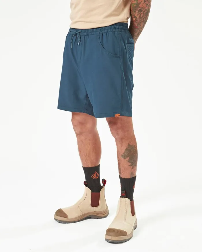 Volcom Workwear Slab Elastic Waist Hybrid Shorts 8211 Navy Mens Volcom Shorts