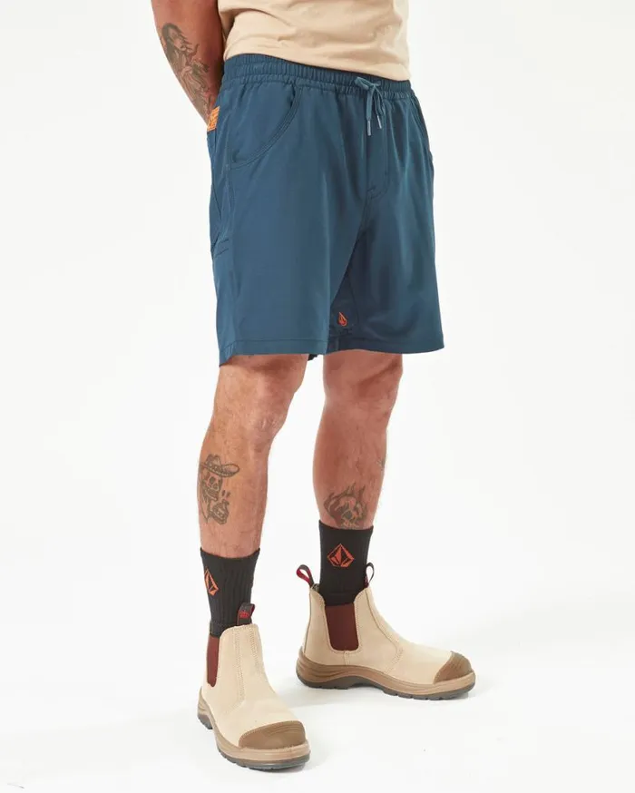 Volcom Workwear Slab Elastic Waist Hybrid Shorts 8211 Navy Mens Volcom Shorts