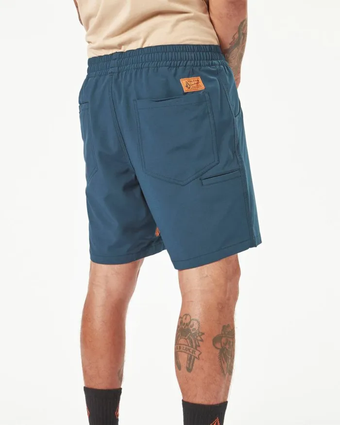 Volcom Workwear Slab Elastic Waist Hybrid Shorts 8211 Navy Mens Volcom Shorts