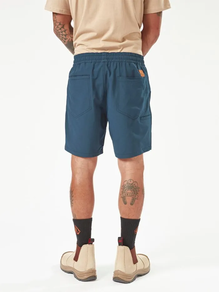 Volcom Workwear Slab Elastic Waist Hybrid Shorts 8211 Navy Mens Volcom Shorts