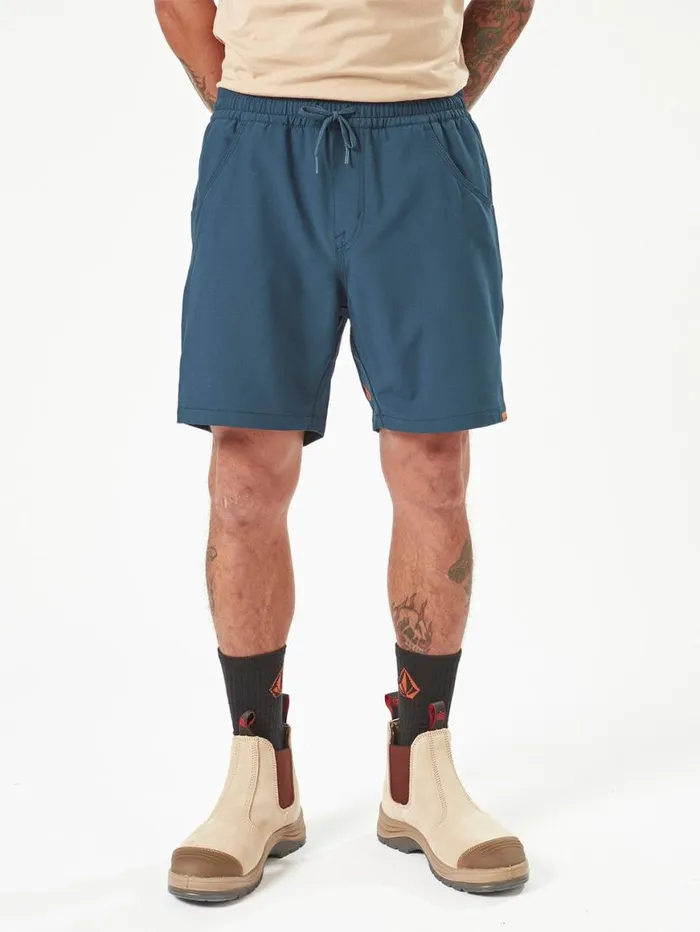 Volcom Workwear Slab Elastic Waist Hybrid Shorts 8211 Navy Mens Volcom Shorts