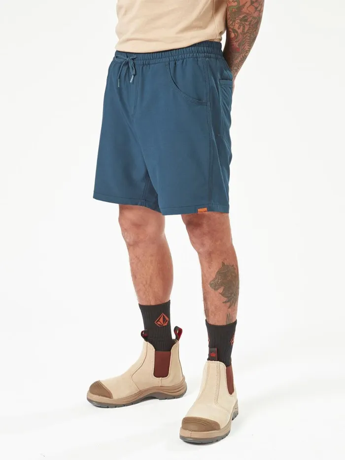 Volcom Workwear Slab Elastic Waist Hybrid Shorts 8211 Navy Mens Volcom Shorts