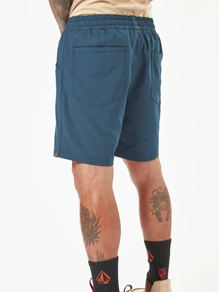 Volcom Workwear Slab Elastic Waist Hybrid Shorts 8211 Navy Mens Volcom Shorts