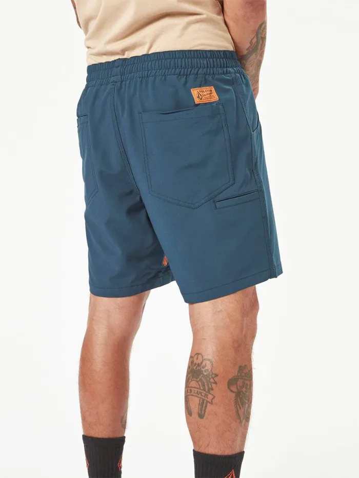 Volcom Workwear Slab Elastic Waist Hybrid Shorts 8211 Navy Mens Volcom Shorts