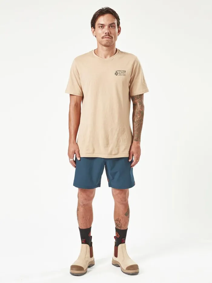Volcom Workwear Slab Elastic Waist Hybrid Shorts 8211 Navy Mens Volcom Shorts