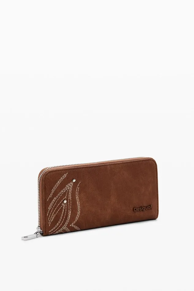 Wallets Women Desigual Long Butterfly Wallet Brown