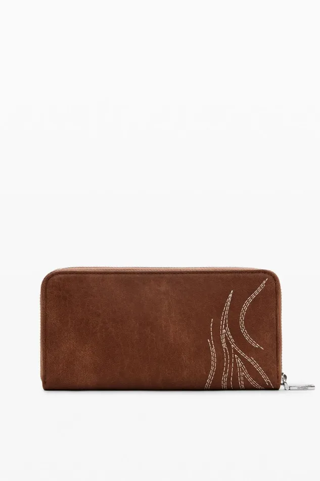 Wallets Women Desigual Long Butterfly Wallet Brown