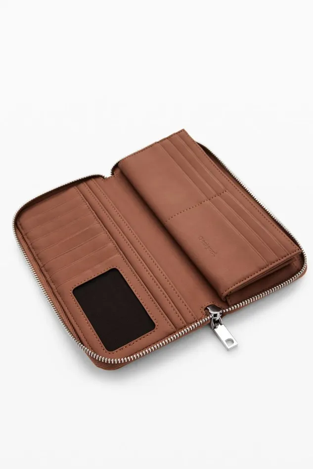 Wallets Women Desigual Long Butterfly Wallet Brown