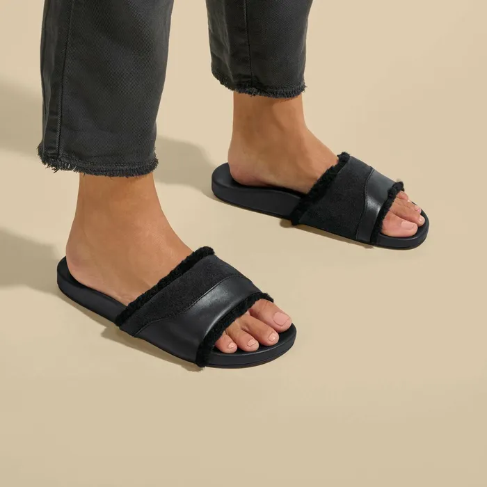 Warm Weather Women Olukai Hala Slide Slide Slipper Sandals 8211 Black