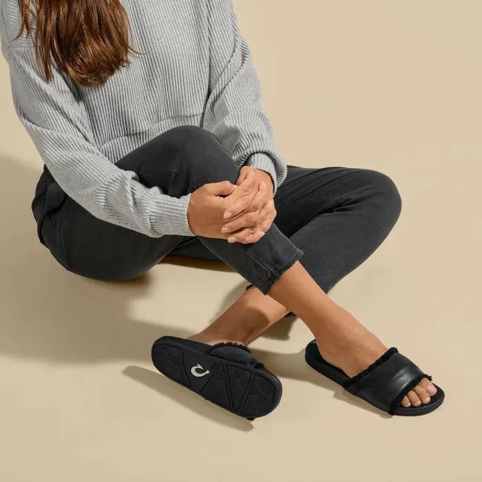 Warm Weather Women Olukai Hala Slide Slide Slipper Sandals 8211 Black