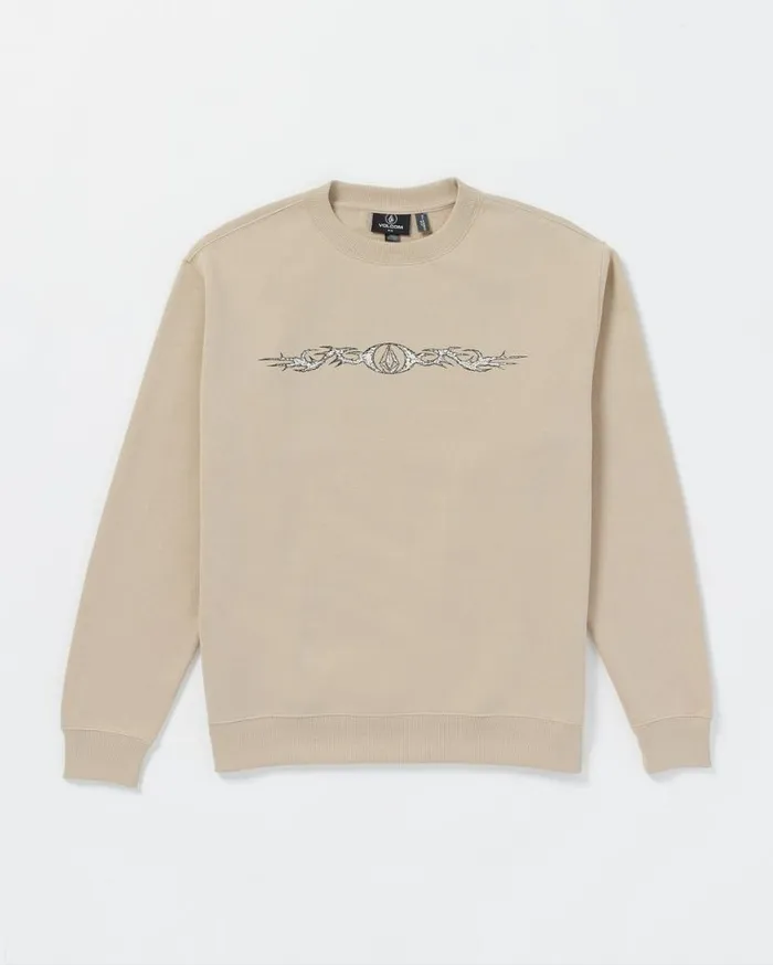 Watanite Crew Sweatshirt 8211 Light Khaki Mens Volcom Hoodies and Sweatshirts Watanite Crew Sweatshirt 8211 Light Khaki Mens Volcom Hoodies and Sweatshirts