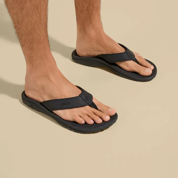 WaterFriendly Men Olukai Ohana Best Selling Beach Sandals 8211 Black