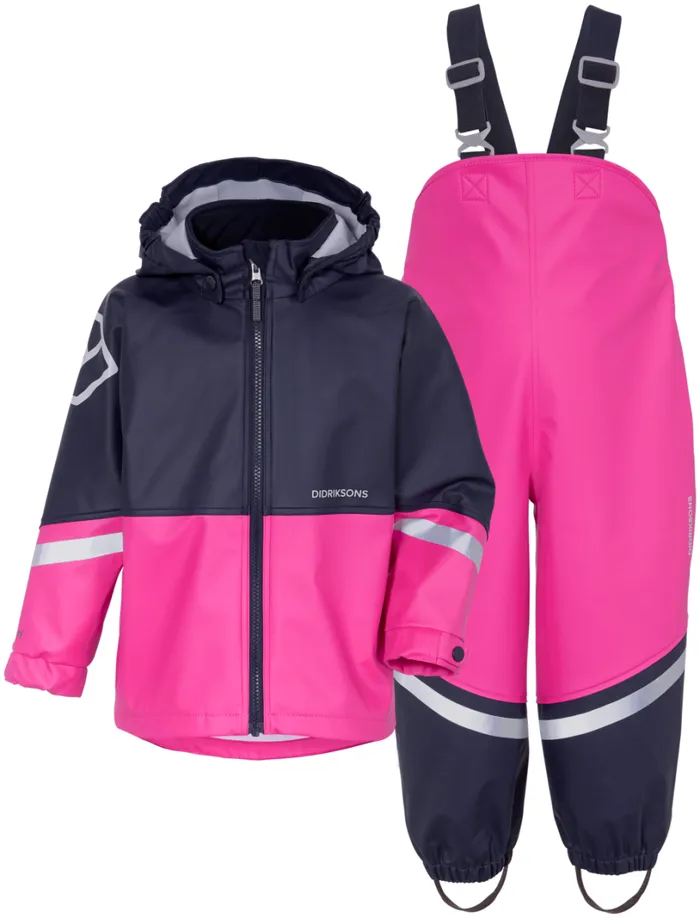 Waterman Kid039s Set Classic Plastic Pink Kids Didriksons Unlined Rain Set