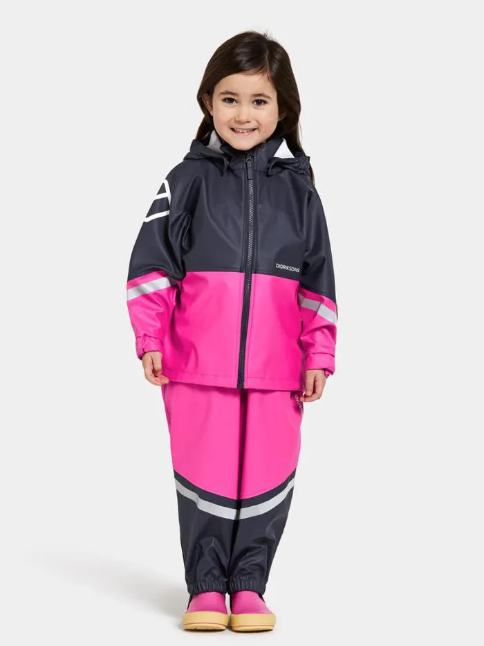 Waterman Kid039s Set Classic Plastic Pink Kids Didriksons Unlined Rain Set