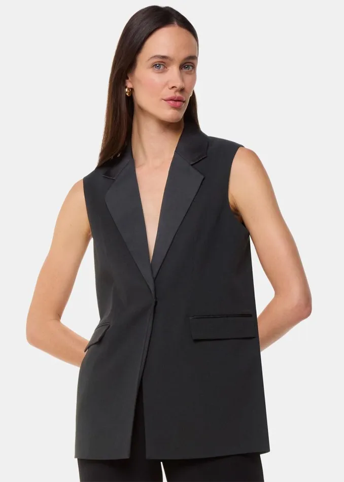 Whistles Coats and Jackets Black Hilda Tuxe Tailored Waistcoat 8211 Women