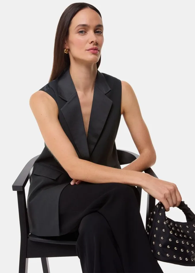 Whistles Coats and Jackets Black Hilda Tuxe Tailored Waistcoat 8211 Women