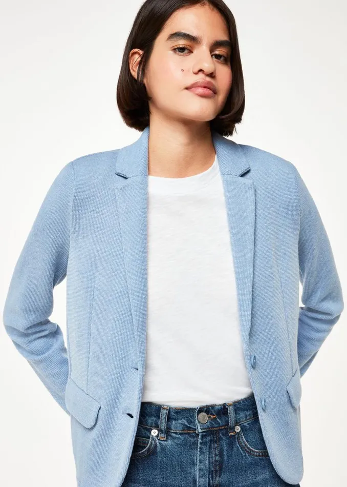 Whistles Coats and Jackets Blue Slim Jersey Jacket 8211 Women