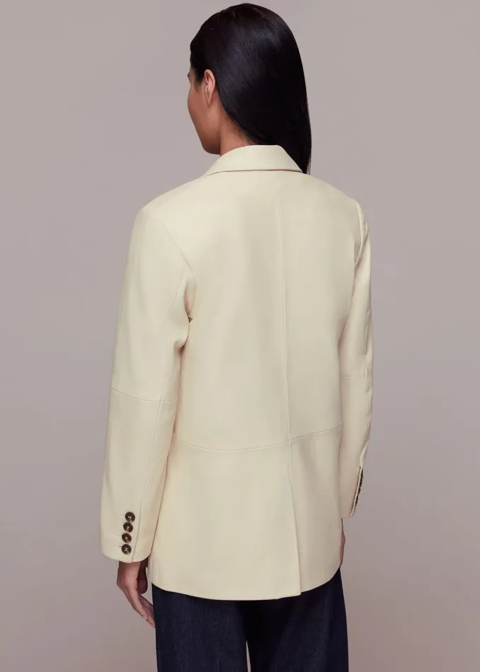 Whistles Coats and Jackets Ivory Stina Leather Blazer 8211 Women