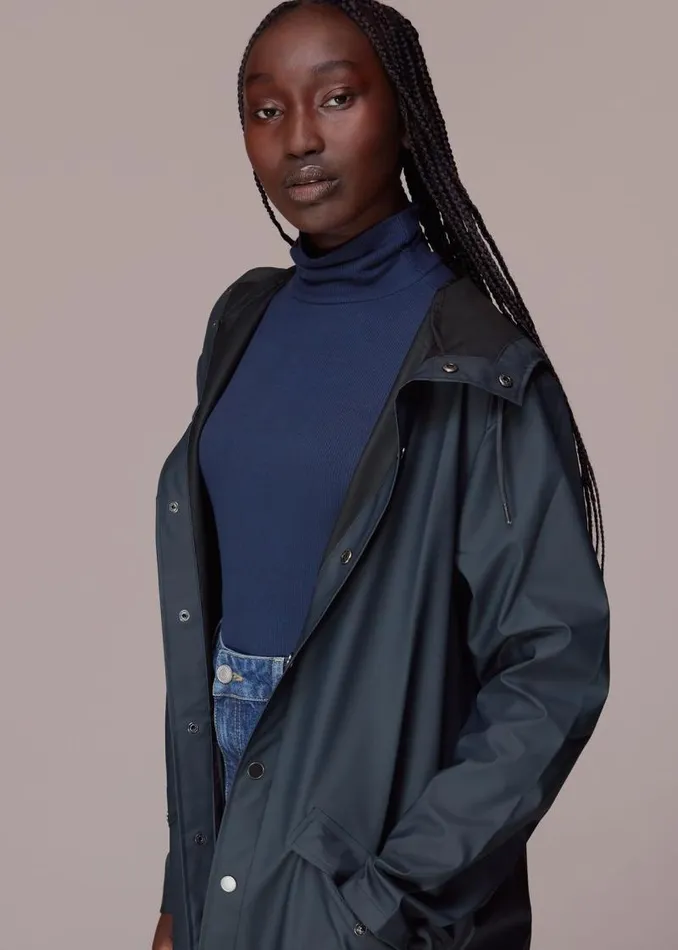 Whistles Coats and Jackets Navy Rains Long Jacket 8211 Women