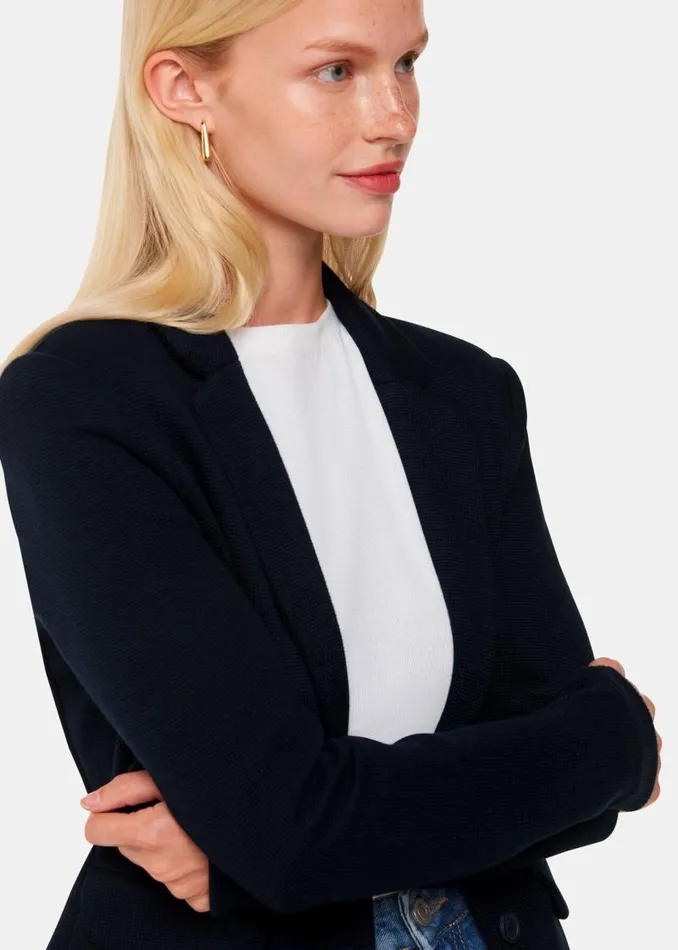 Whistles Coats and Jackets Navy Slim Jersey Jacket 8211 Women