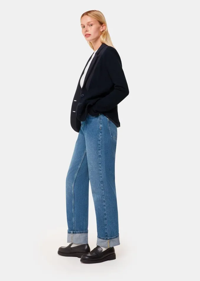 Whistles Coats and Jackets Navy Slim Jersey Jacket 8211 Women