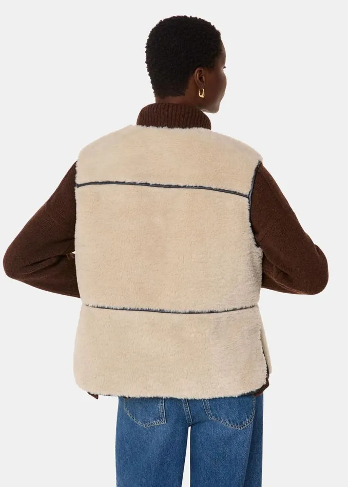 Whistles Coats and Jackets Neutral Rowena Faux Fur Waistcoat 8211 Women