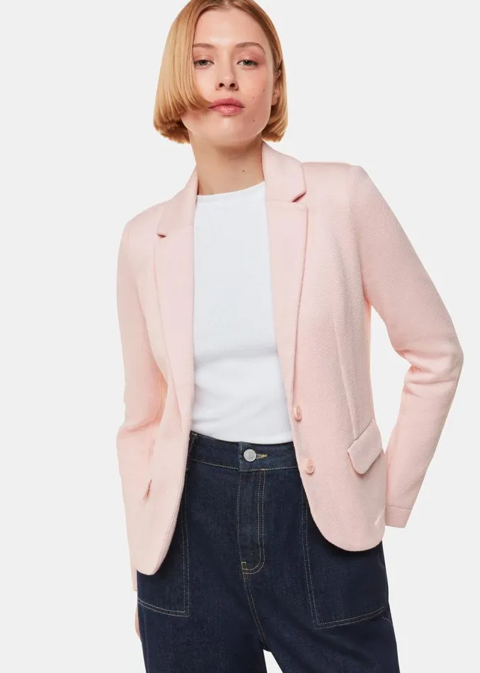 Whistles Coats and Jackets Pink Slim Fit Jersey Jacket 8211 Women