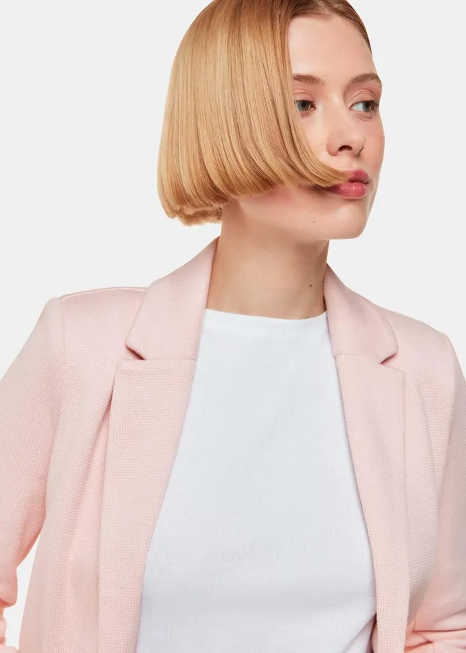 Whistles Coats and Jackets Pink Slim Fit Jersey Jacket 8211 Women