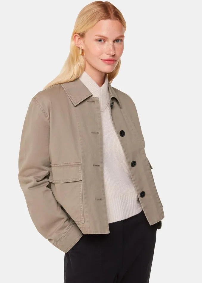 Whistles Coats and Jackets Taupe Marie Casual Jacket 8211 Women
