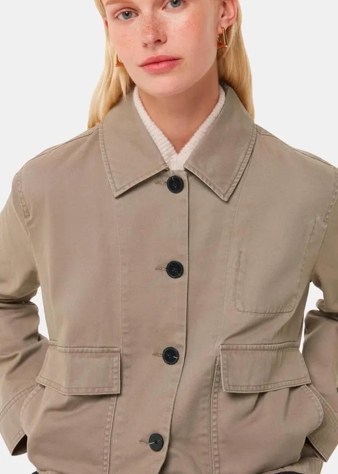Whistles Coats and Jackets Taupe Marie Casual Jacket 8211 Women