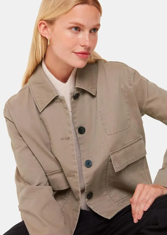 Whistles Coats and Jackets Taupe Marie Casual Jacket 8211 Women