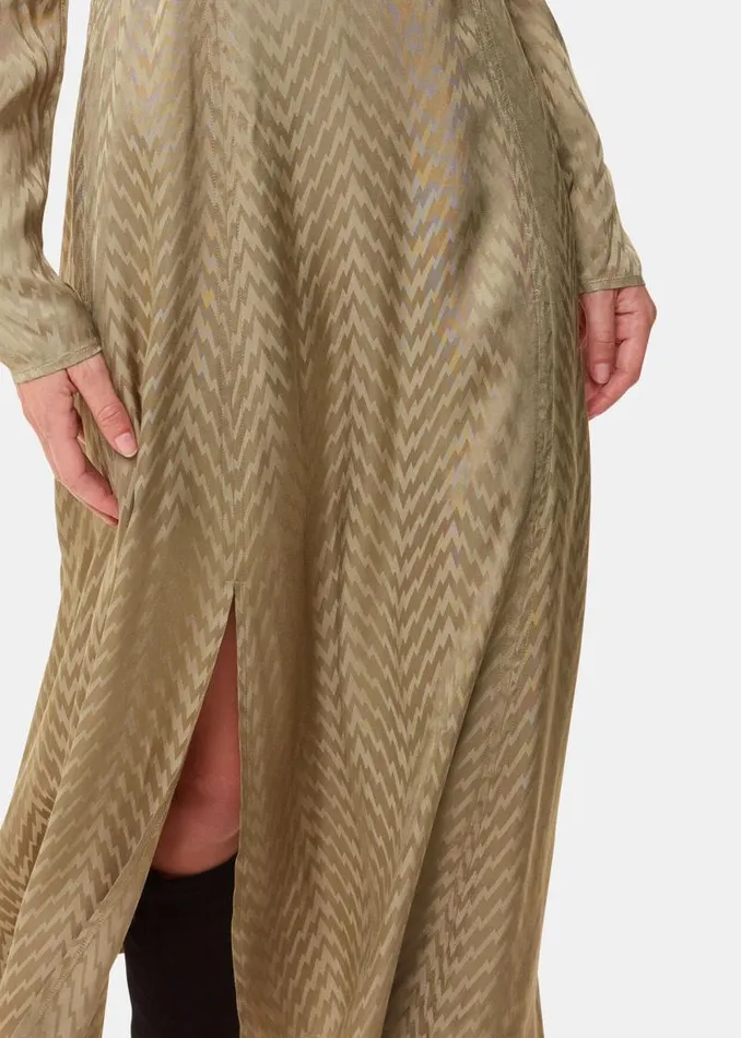 Whistles Dresses Khaki Jacquard Zig Zag Print Dress 8211 Women