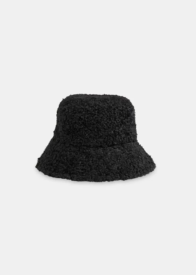 Whistles Hats Gloves and Scarves Black Reversible Borg Bucket Hat 8211 Women