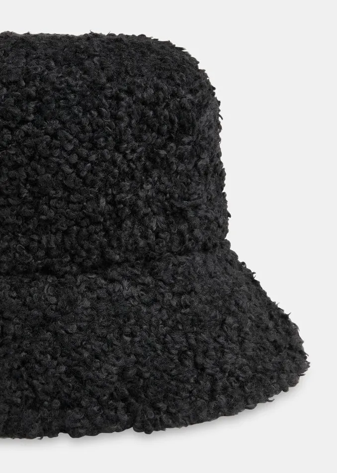 Whistles Hats Gloves and Scarves Black Reversible Borg Bucket Hat 8211 Women
