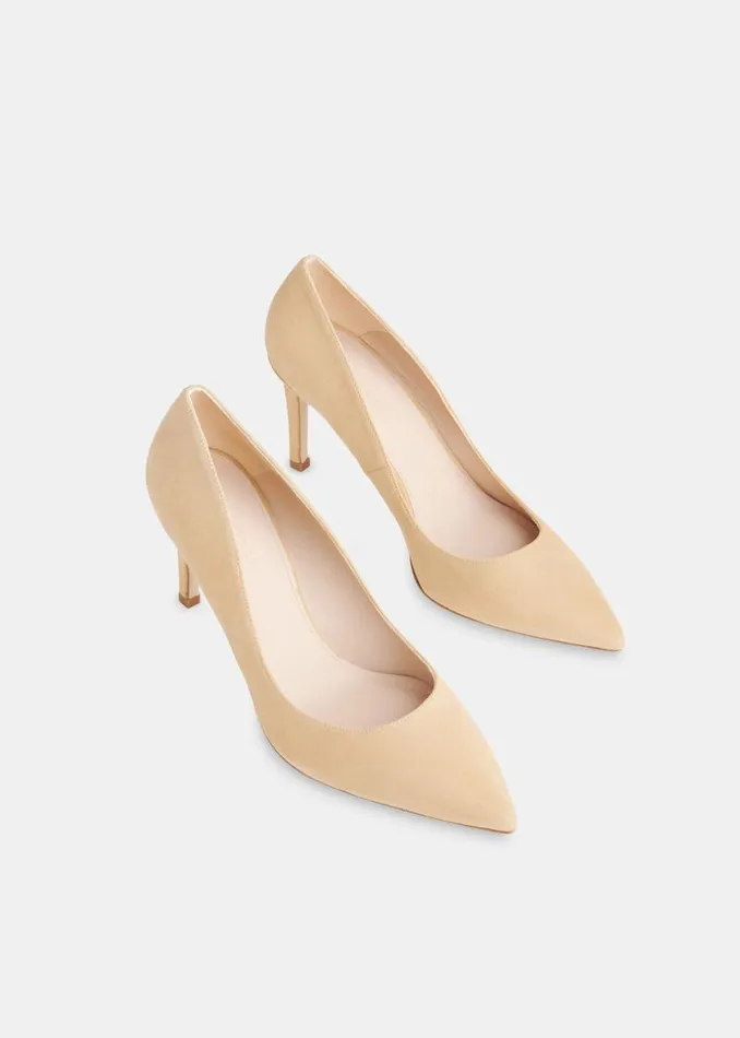 Whistles Heels Beige Corie Suede Heeled Pump 8211 Women